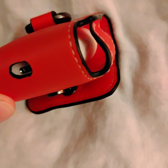 Coach Red Leather Airpod Pouch - Picture 7 of 9